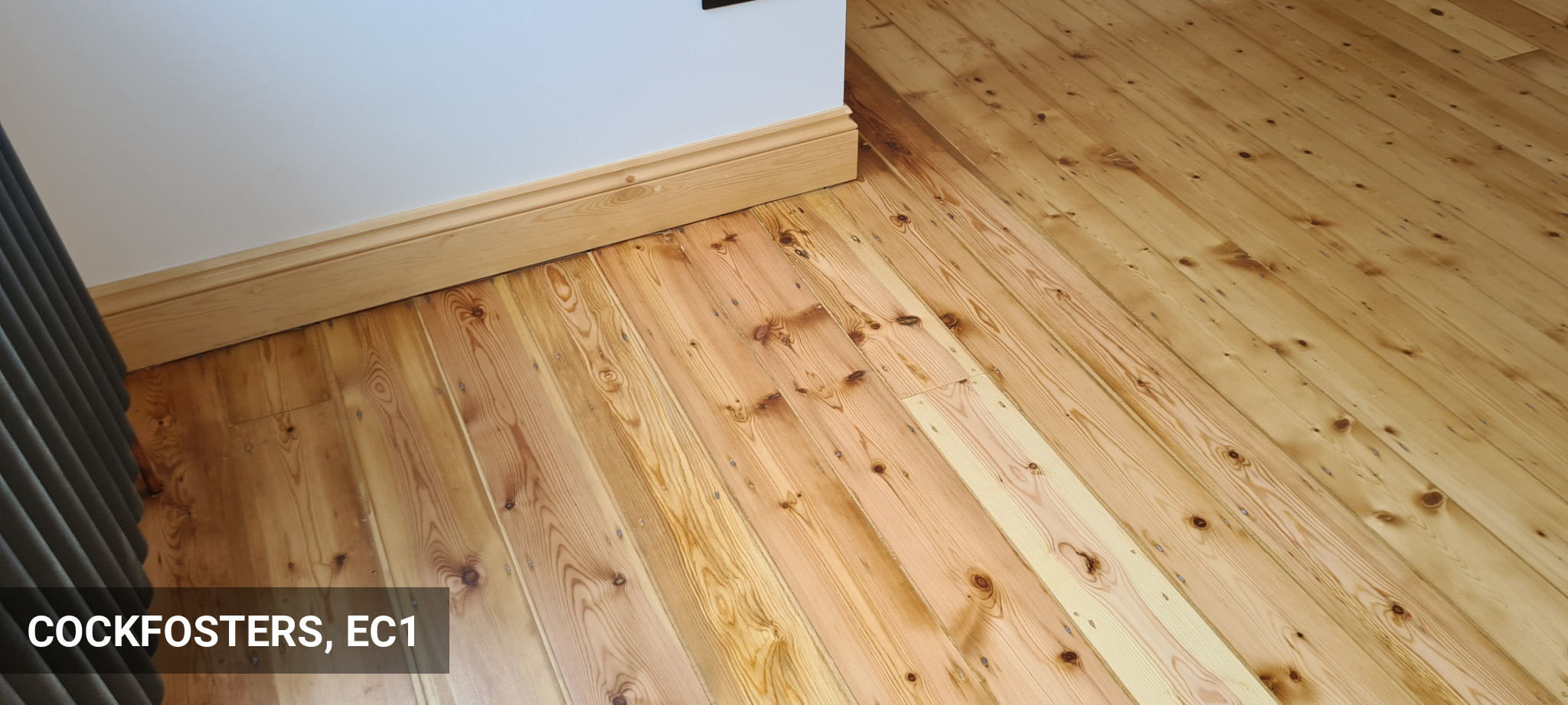 Sanding & Finishing a Mix of Original Floorboards & Oak Flooring in Cockfosters