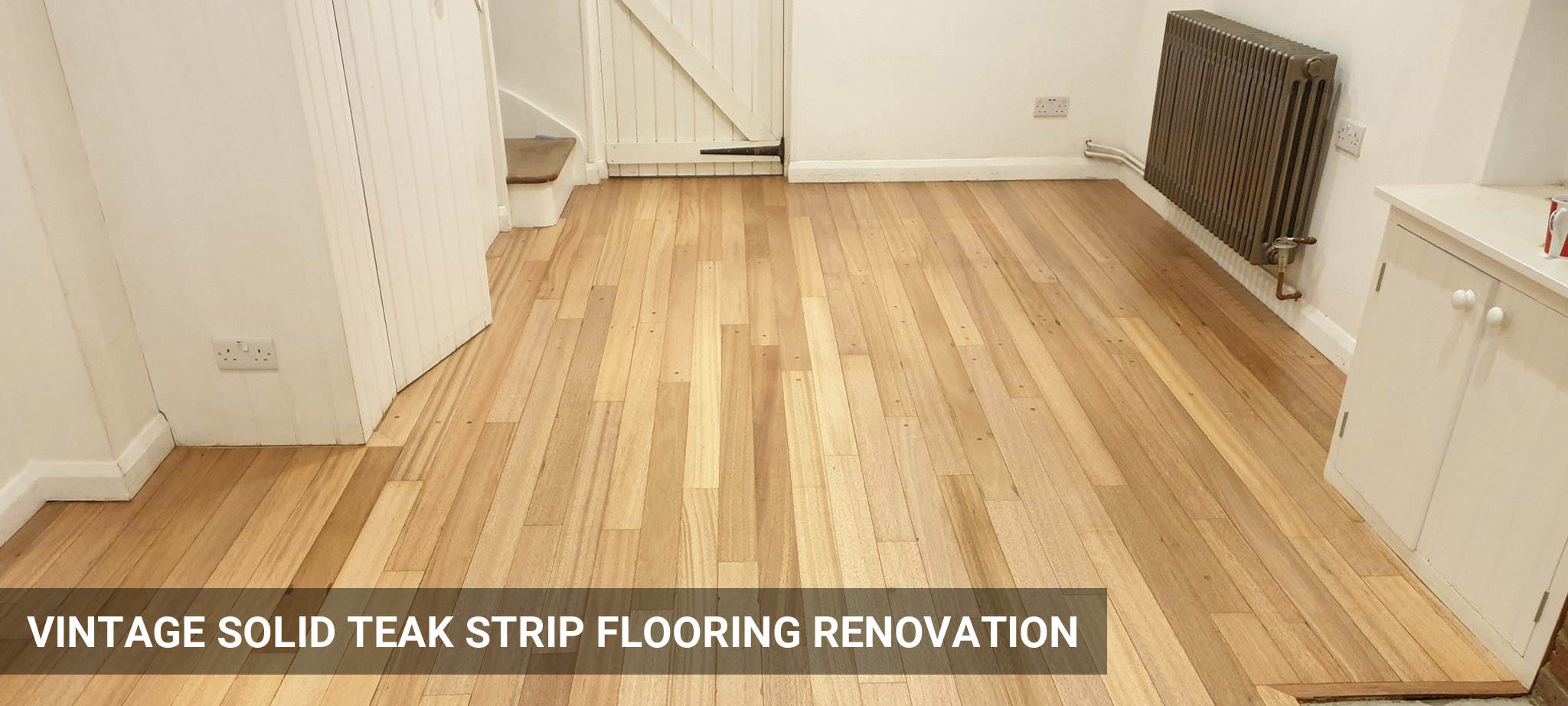 Vintage Solid Teak Strip Flooring Renovation in St Albans