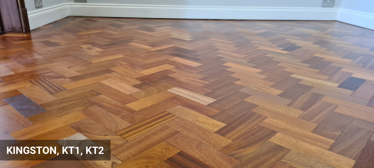 Floor Sanding & Finishing a Vibrant Merbau Parquet Flooring in Kingston