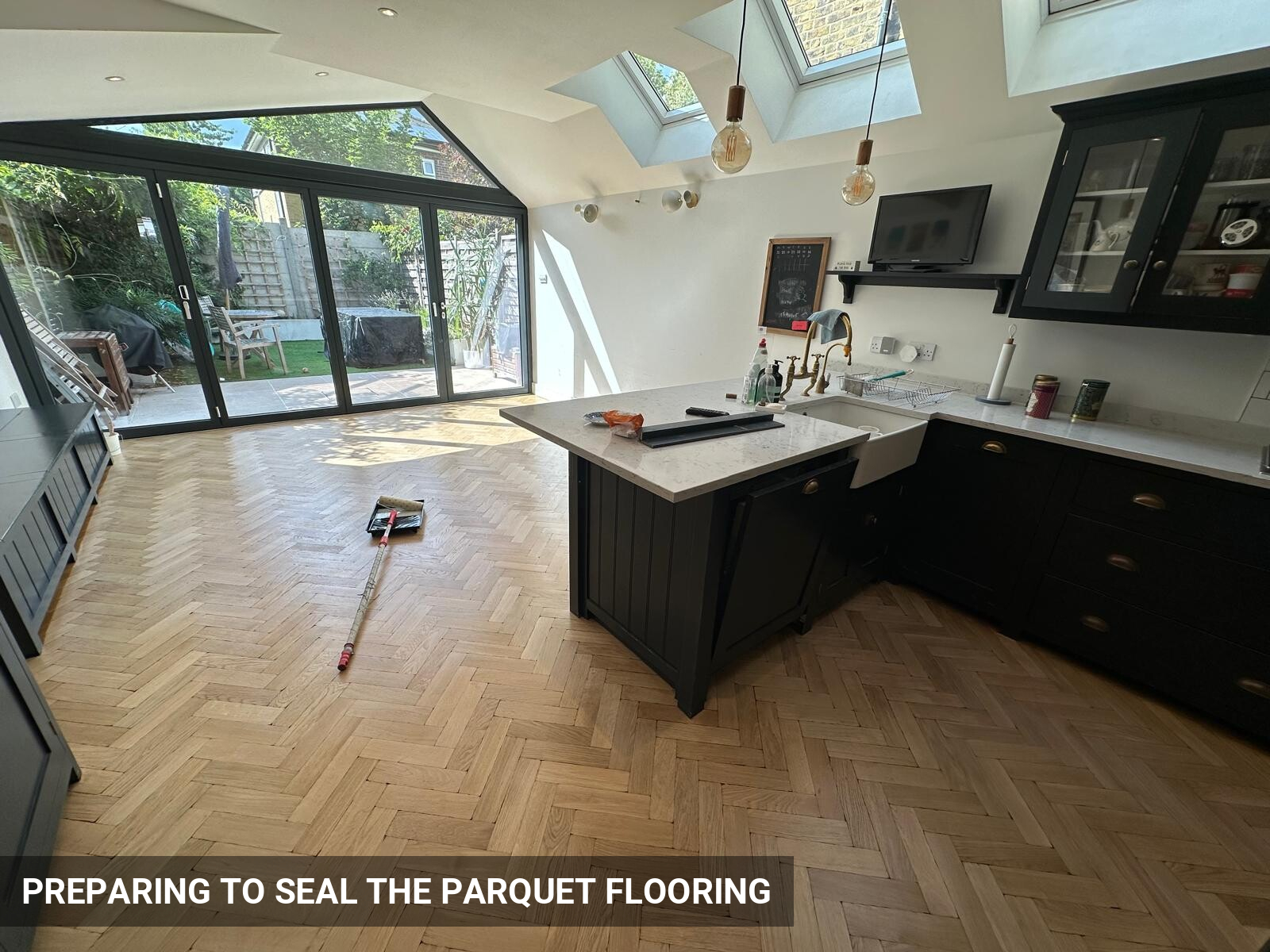 Thumbled Solid Oak Parquet Flooring Renovation in East Dulwich, SE22
