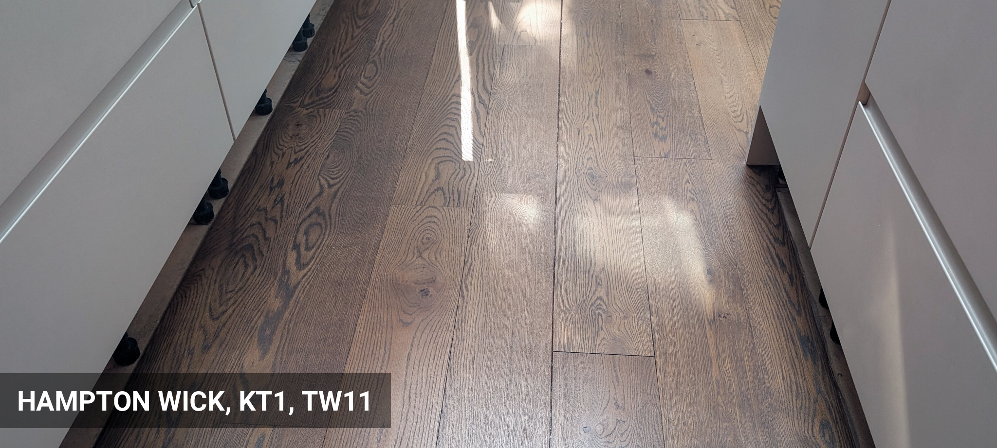 Engineered Oak Flooring Finished in Jacobean Oak Stain in Hampton Wick, KT1, TW11