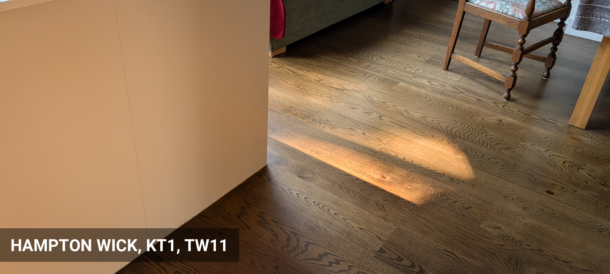 Engineered Oak Flooring Finished in Jacobean Oak Stain in Hampton Wick