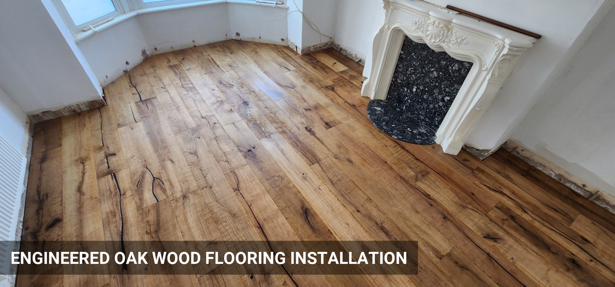 Installation of Extra-Rustic Handsawn Oak Wood Flooring in Northwest London