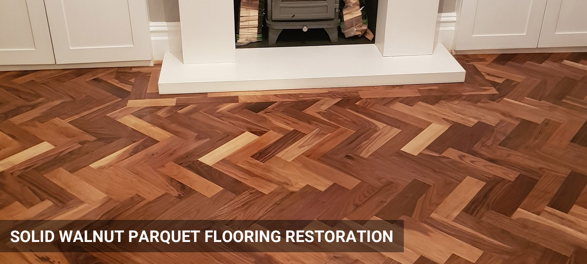 Solid Walnut Parquet Flooring Restoration in Wandsworth