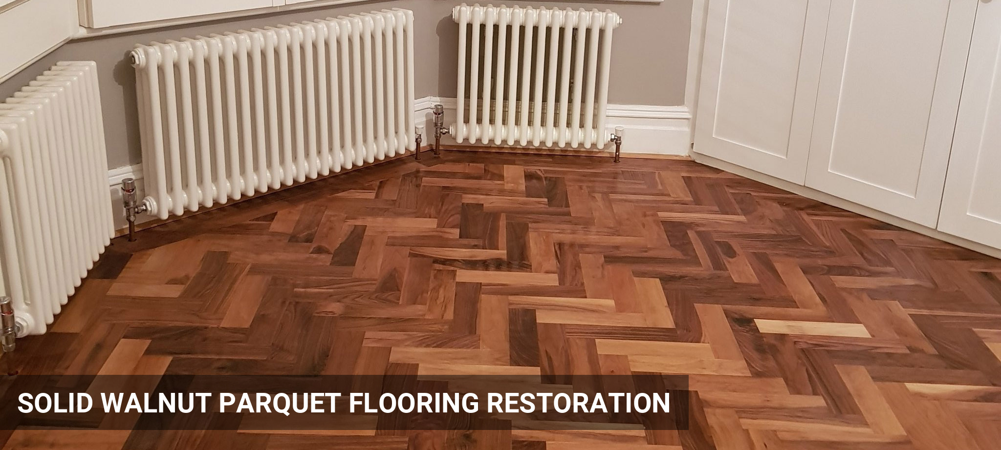 Solid Walnut Parquet Flooring Restoration in Wandsworth, SW18