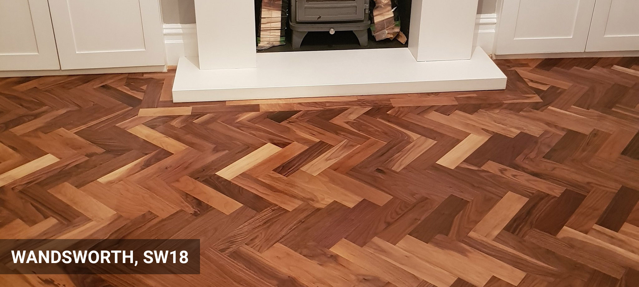 Solid Walnut Parquet Flooring Restoration in Wandsworth, SW18