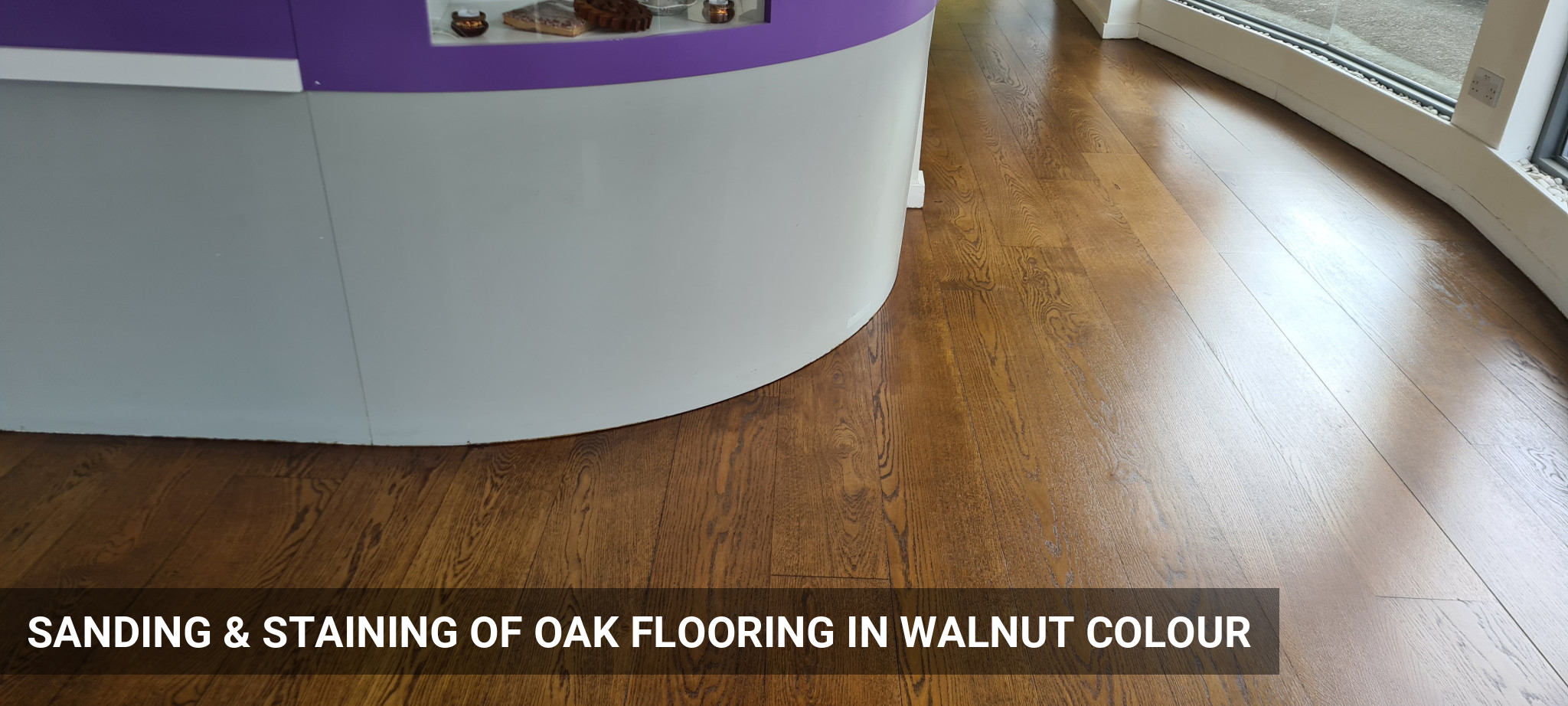 Sanding & Staining of Oak Flooring in Walnut Colour in Wandsworth
