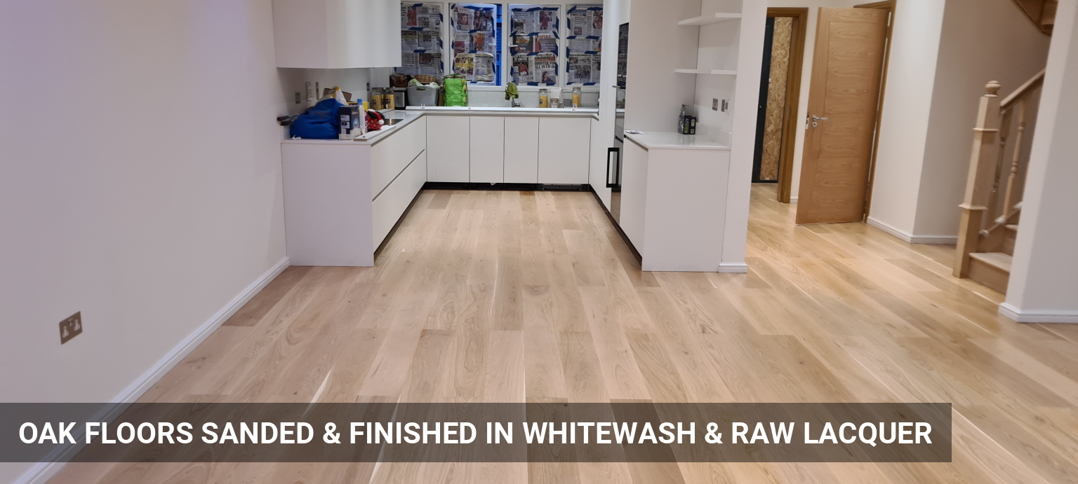 Engineered Oak Flooring Sanded & Finished in Whitewash & Raw / Invisible Lacquer in Worcester Park, KT4, KT17, KT19, KT3