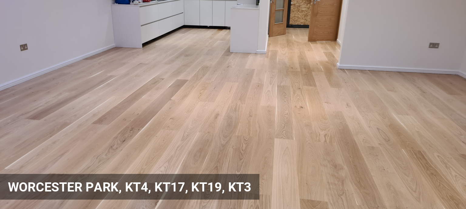 Engineered Oak Flooring Sanded & Finished in Whitewash & Raw / Invisible Lacquer in Worcester Park