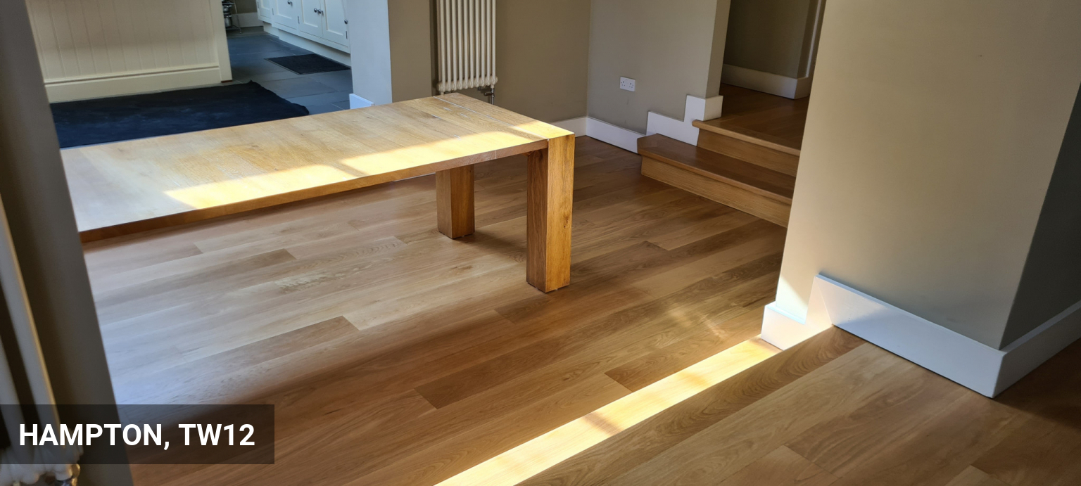 Prime Solid Oak Flooring Restoration in Hampton in Hampton