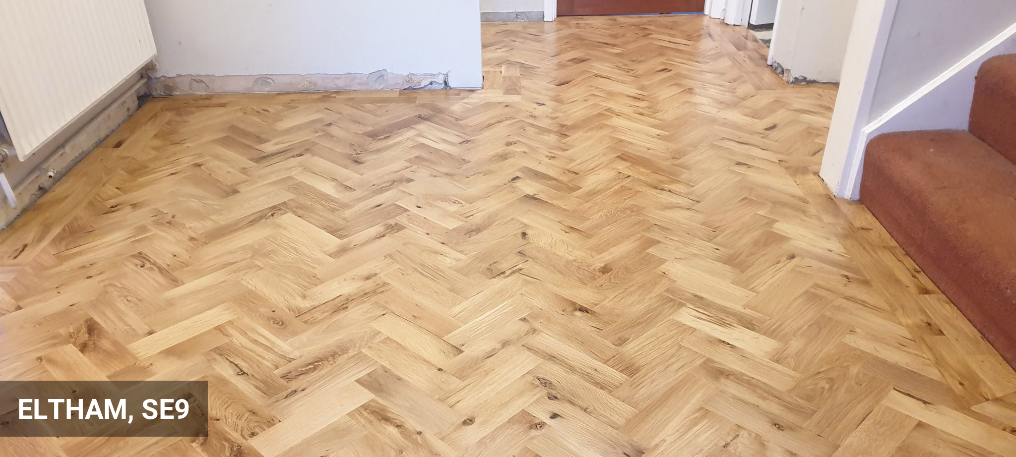 Rustic Solid Oak Parquet Flooring Restoration & Oiling in Eltham