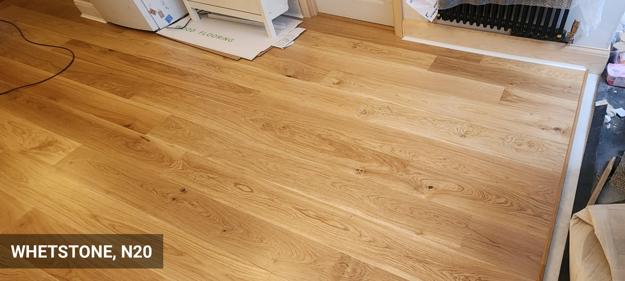Installation of Timberlay Engineered Oak Flooring, Lacquered, 190x20 mm in Whetstone