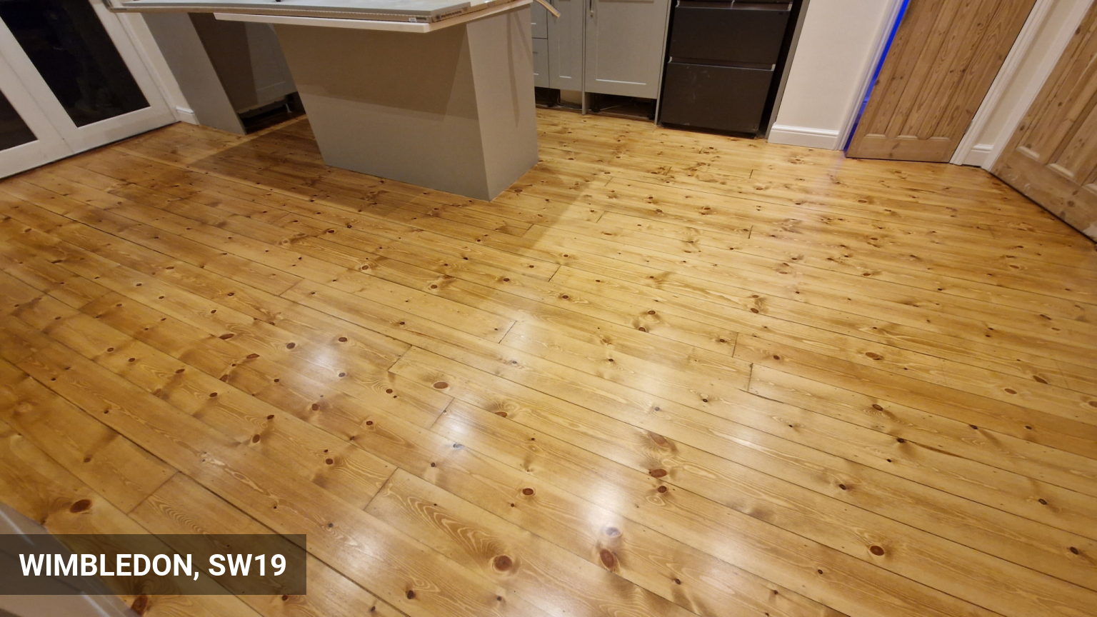 Floorboards Restoration & Staining in Victorian Pine Colour in Wimbledon, SW19