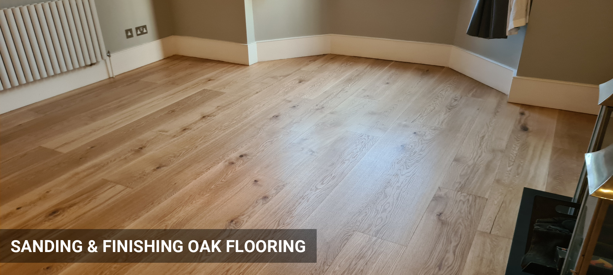 Sanding & Finishing Extra Wide Oak Flooring Planks in Kingston, KT1, KT2