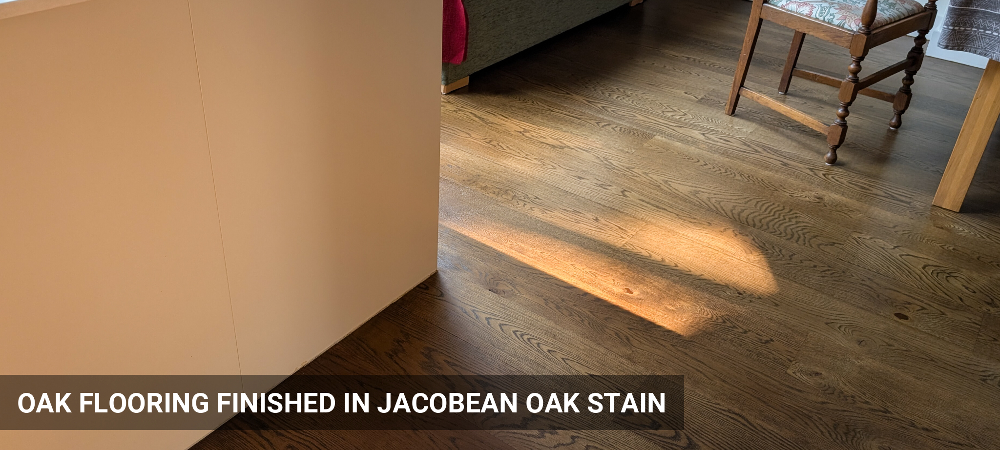 Engineered Oak Floor Restoration & Gap Filling, Finished in Jacobean Oak Stain in Teddington