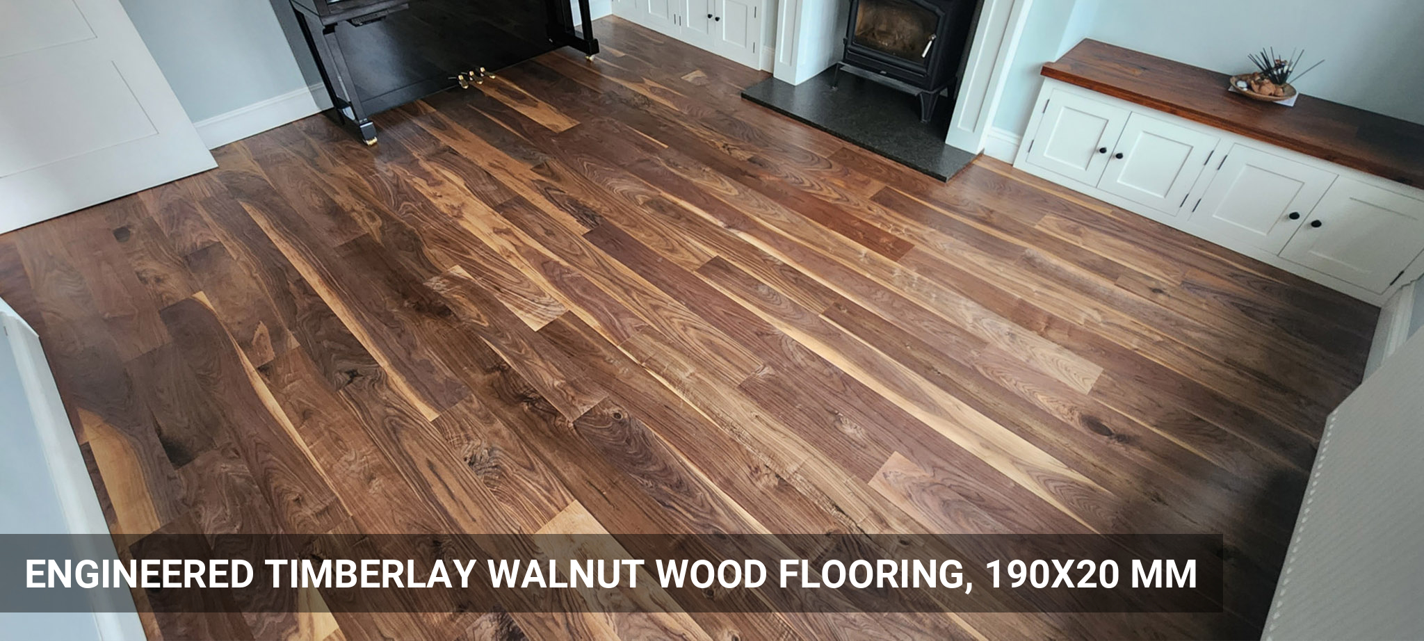 Fitting of Engineered Timberlay Walnut Wood Flooring, 190x20 mm in Dulwich